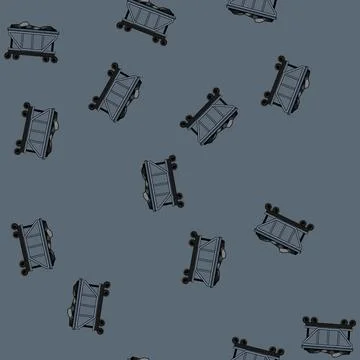 Seamless pattern freight coal wagon cartoon vector Stock Illustration