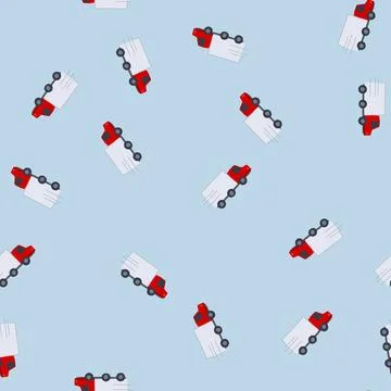 Seamless pattern freight delivery truck cartoon vector Stock Illustration
