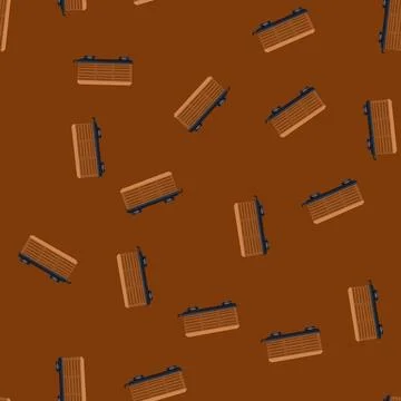 Seamless pattern freight train wagon vector for cargo shipping Stock Illustration