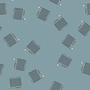 Seamless pattern frequency electrical transformer cartoon vector Illustrazione stock
