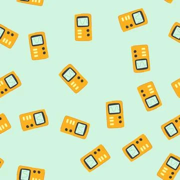 Seamless pattern frequency oscillograph cartoon vector イラスト素材