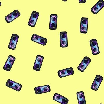 Seamless pattern frequency speaker music cartoon vector Stock Illustration