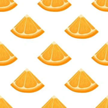 Seamless pattern with fresh bright exotic cut slice tangerine or mandarin iso Illustrazione stock