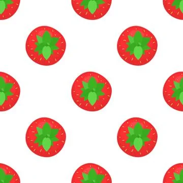 Seamless pattern with fresh bright exotic whole strawberries view from above  Stock Illustration