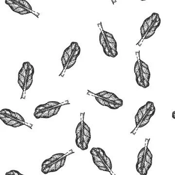 Seamless pattern fresh chard sketch hand drawn Stock Illustration