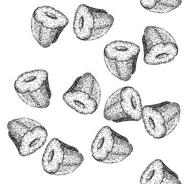 Seamless pattern fresh chayote healthy sketch hand drawn Stock Illustration
