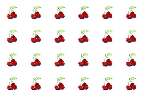 Seamless pattern with fresh cherry. Watercolor painting. Illustrazione stock