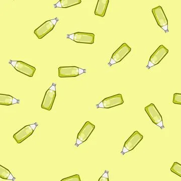 Seamless pattern fresh glass bottle soda cartoon vector Illustrazione stock