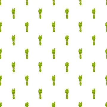 Seamless pattern with fresh green asparagus bundle Stock Illustration
