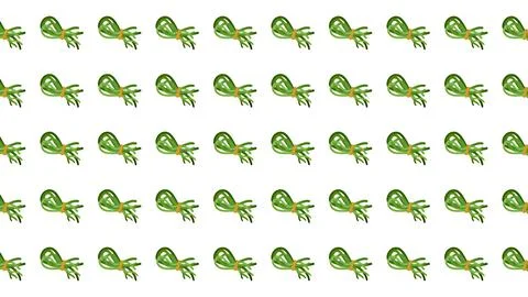 Seamless pattern of fresh green onion bunches tied with yellow bands on whi.. Stock Illustration