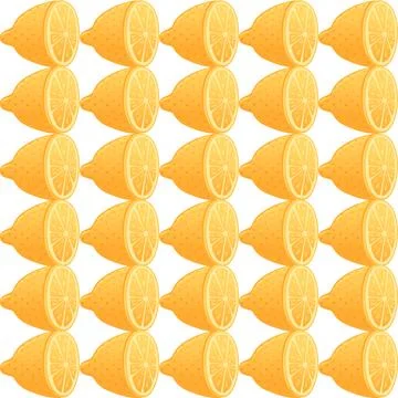 Seamless pattern of fresh lemon fruit slice ready for tea vector illustrati.. Stock Illustration