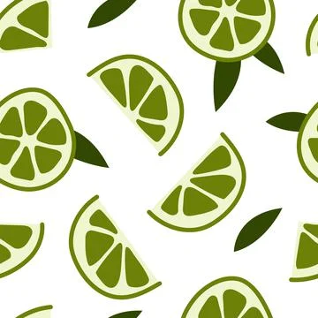 Seamless pattern with fresh lime and mint. Mojito, mohito. Summer fruit, trop Stock Illustration