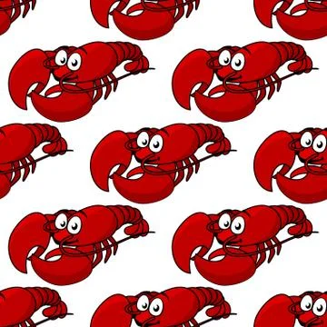 Seamless pattern of a fresh lobster Stock Illustration