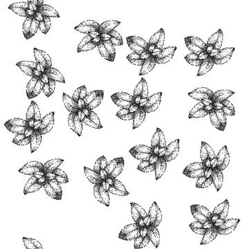 Seamless pattern fresh mint sketch hand drawn イラスト素材