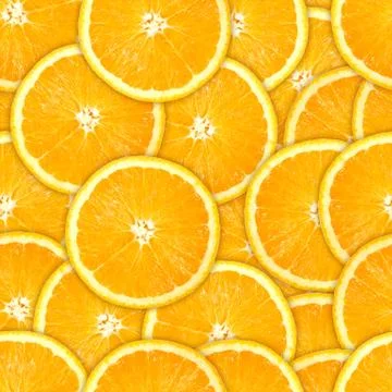 Seamless pattern of fresh orange slice Stock Photos
