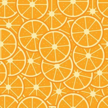 Seamless Pattern of Fresh Orange Slices Vector Illustration Stock Illustration