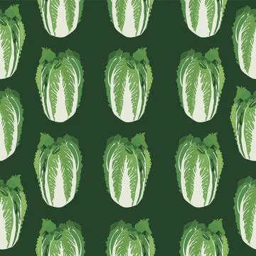 Seamless pattern of fresh Peking cabbage icon. Cabbage for the farmer's market Stock Illustration
