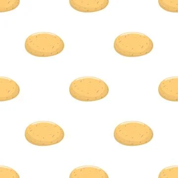 Seamless pattern with fresh potato vegetable. Organic food. Vector illustration. Stock Illustration