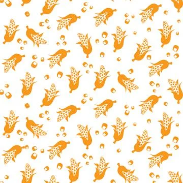 Seamless pattern with fresh ripe corn cobs. Illustrazione stock