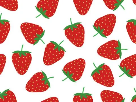 Seamless pattern of fresh strawberry background - Vector illustration Stock Illustration