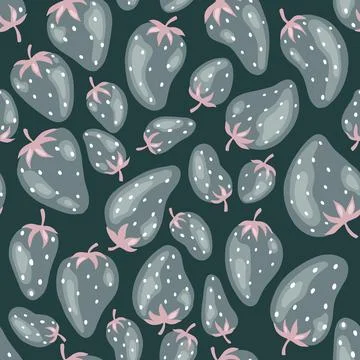 Seamless pattern of fresh strawberry background. Used for magazine, book,card Stock Illustration