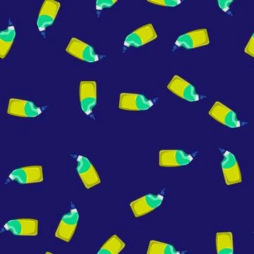 Seamless pattern fresh toilet cleaner cartoon vector Stock Illustration