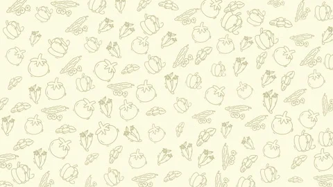 Seamless Pattern of Fresh Vegetables and Herbs for Food and Cooking Designs Vídeo Stock 330829517