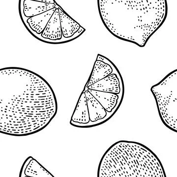 Seamless pattern fresh whole and slice lemon. Isolated on white 스톡 일러스트
