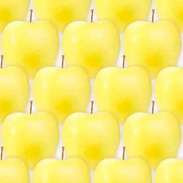 Seamless pattern of fresh yellow apples Stock Photos