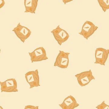 Seamless pattern freshness cereal bag cartoon vector Stock Illustration
