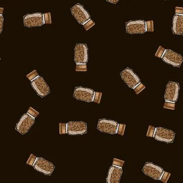 Seamless pattern freshness coffee jar cartoon vector Stock Illustration