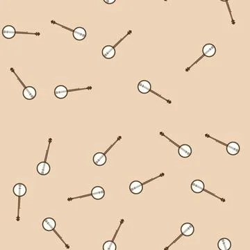 Seamless pattern frets banjo cartoon vector Illustrazione stock