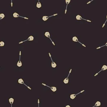 Seamless pattern frets mandolin cartoon vector Stock Illustration