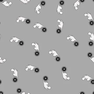 Seamless pattern friction tire smoke cartoon vector Stock Illustration