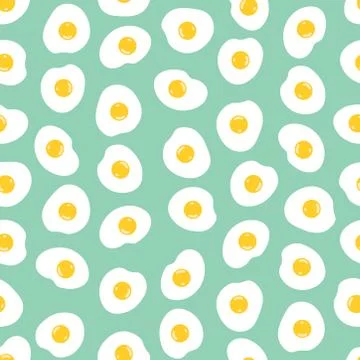 Seamless pattern with fried eggs Stock Illustration
