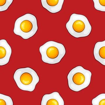 Seamless pattern with fried eggs Stock Illustration