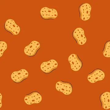 Seamless pattern friendly biodegradable kitchen sponge cartoon vector Illustrazione stock