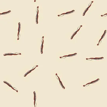 Seamless pattern friendly hair brush wooden cartoon vector 库存插图