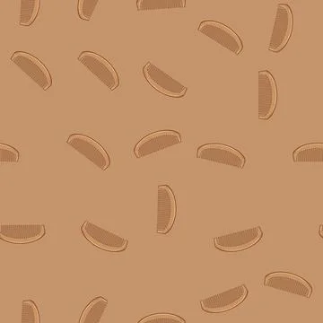 Seamless pattern friendly hair brush wooden cartoon vector Stock Illustration