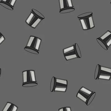 Seamless pattern friendly reusable coffee filter cartoon vector Illustrazione stock