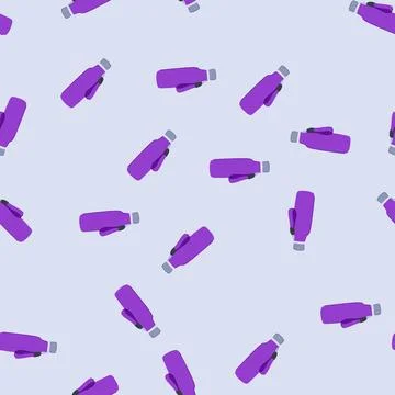 Seamless pattern friendly water bottle reusable cartoon vector Stock Illustration