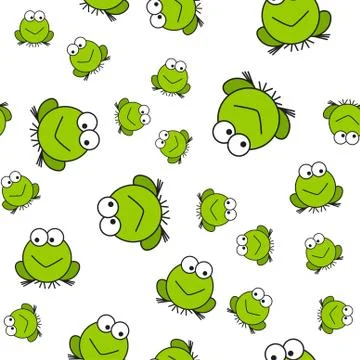 Seamless pattern of frogs in cartoon style Illustrazione stock