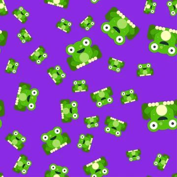 Seamless pattern of frogs. Stock Illustration