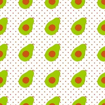 Seamless pattern fruit avocado market. Design farm natural vitamin Stock Illustration