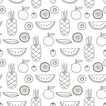 Seamless pattern with fruit background. Vector illustrations for gift wrap de Stock Illustration