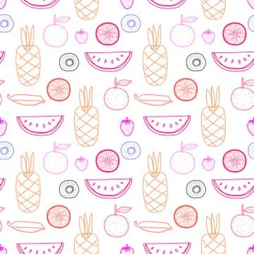Seamless pattern with fruit background. Vector illustrations for gift wrap de Stock Illustration
