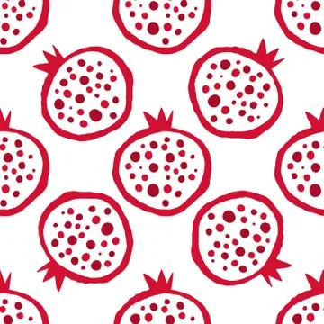 Seamless pattern fruit garnet market. Design farm natural vitamin Stock Illustration