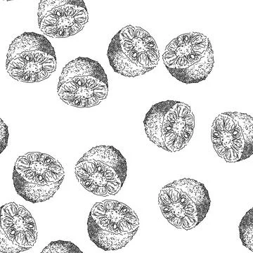 Seamless pattern fruit jackfruit sketch hand drawn 스톡 일러스트