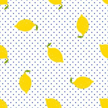 Seamless pattern fruit lemon market. Design farm natural vitamin. Stock Illustration