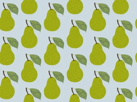 Seamless pattern fruit pear Stock Illustration